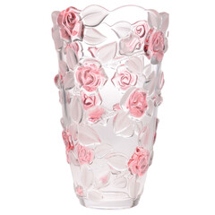 glass vase with pink flowers