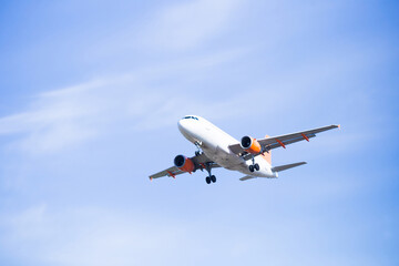 passenger plane lands at airport