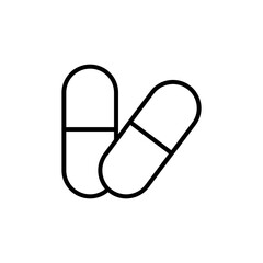 medicine capsules drugs line style icon