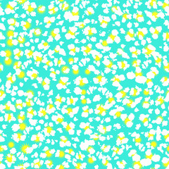fantasy seamless pattern with yellow and white dotted on light blue background