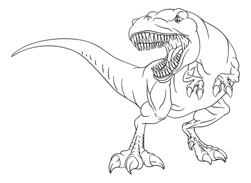 Premium Vector  Cartoon dinosaur, tyrannosaurus rex, coloring