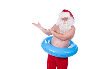 Holidays at sea. Funny Santa Claus.