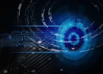 Dark blue color light abstract technology graphic design background blurred for computer website internet and business.