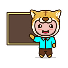 Cute mascot tiger education and school related design