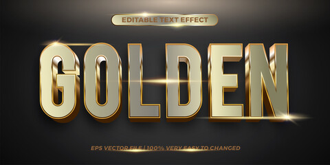 Editable text effect - Golden text style concept