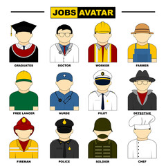 Set Object of Jobs Avatar vector Illustration