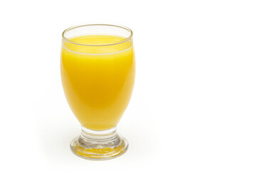 Glass of Orange juice on white