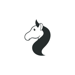 Horse logo design. Shilhouette animal horse vector drawing