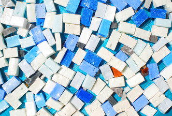 cube material for mosaic production background blue and white variations
