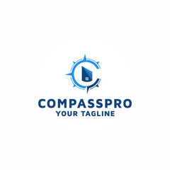 Compass vector logo design templateidea
