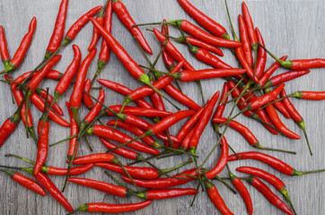 Red hot chili backgound, top down