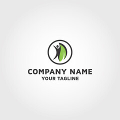 Modern and simple Physical Fitness vector logo design template