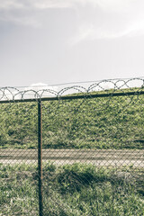 Fototapeta premium fence with barbed wire