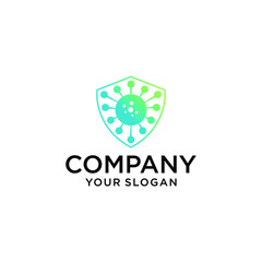 Covid-19 protection shield logo design
