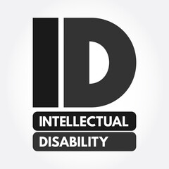 ID - Intellectual Disability acronym, medical concept background