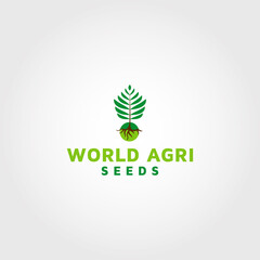 World Agriculture seeds vector logo design