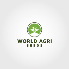 World Agriculture seeds vector logo design template idea