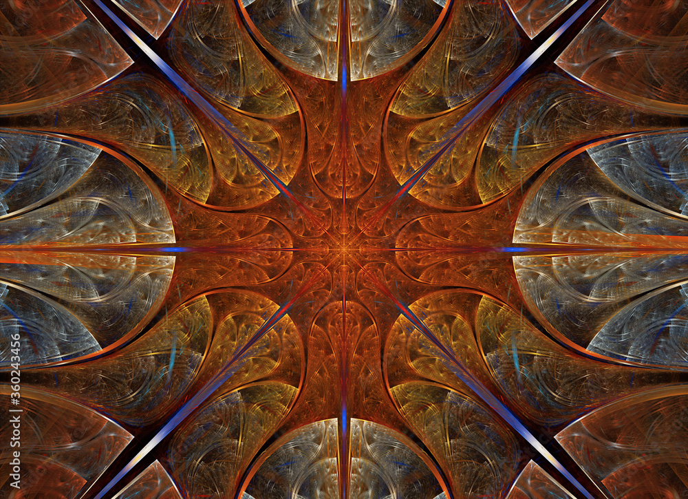 Poster abstract color dynamic background with lighting effect. fractal art