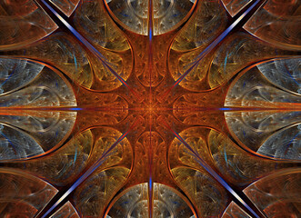 Abstract color dynamic background with lighting effect. Fractal art