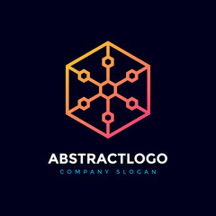 data and network Dot Connected logo icons design element for the technology company