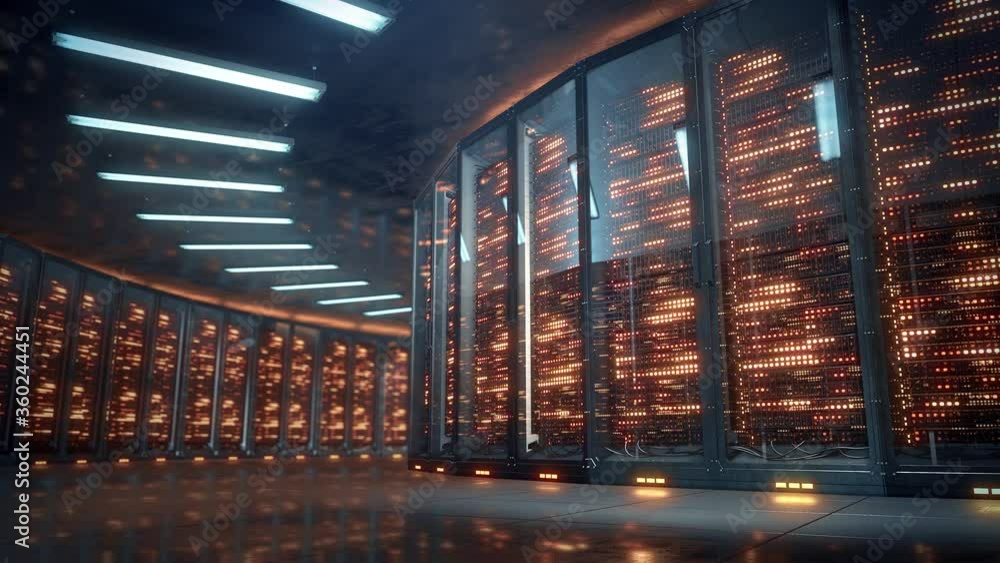 Aufkleber digital server room background. 3d rendering