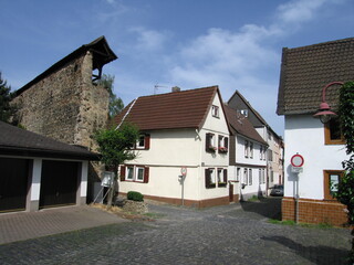 Fachwerkstadt Butzbach im Wetterau Hessen  Stadtmauer in Mauerstraße