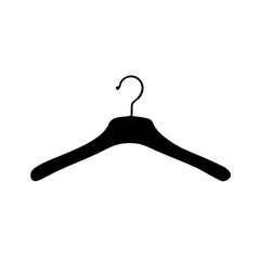 Clothes rack. The hanger is simple and convenient for the wardrobe. Vector image.
