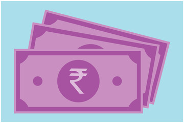 Flat style Indian Rupee Money. Indian Currency Banknote Symbol. Indian Currency Premium Quality graphic design INR. Vector illustration image. banknote icon.Can be used for Web, Mobile, Infographic.
