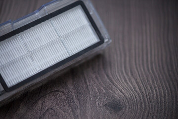 Dust filter for vacuum cleaner. Hepa fiiter. Non allergy concept.