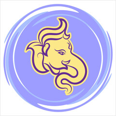 Ganesha The Lord Of Wisdom Calligraphic Style