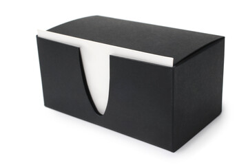 White business cards in black box