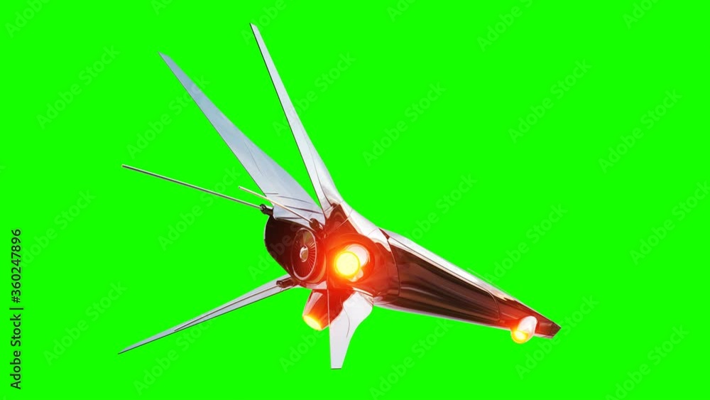 Canvas Prints sci fi fufturistic ship. concept of future. green screen. realistic 4k animation.