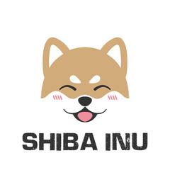 Cute shiba inu. Dog cartoon icon, vector illustration on white 