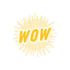 Wow Sun Burst Amazing Isolated Vector Text Illustration