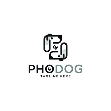 photos dog vector graphic logo line style