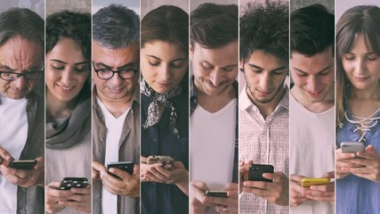 People using the mobile phone - Powered by Adobe