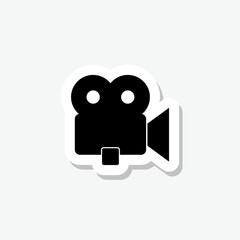 Film Camera Sticker Icon on gray Background