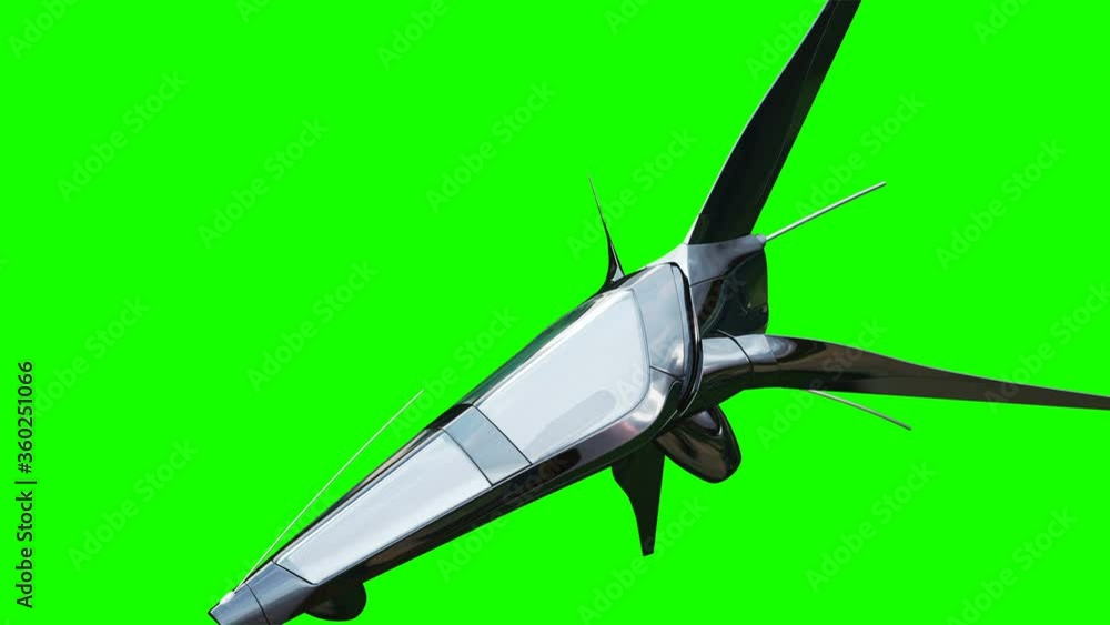 Canvas Prints sci fi fufturistic ship. concept of future. green screen. realistic 4k animation.