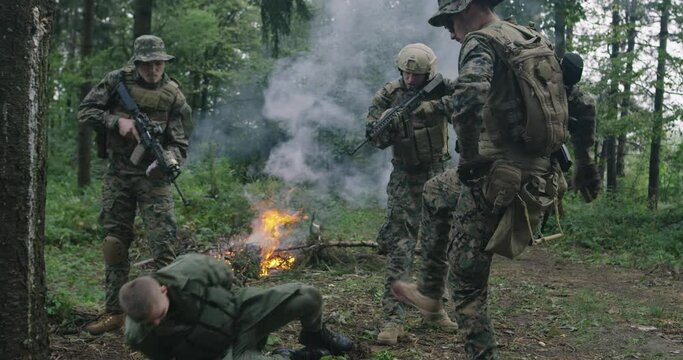 Fighting terrorism, military action in forest