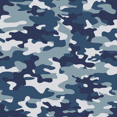 
Blue military camouflage pattern seamless stylish for printing clothes, fabrics.