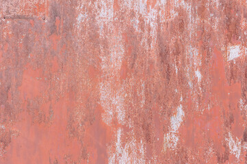 Abstract metal texture background. Old surface in rust and dirt in red color.