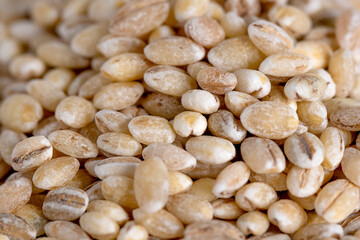 Pearl barley texture macro close up background