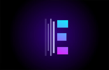 E alphabet letter logo for company and business. Blue pink design for identity