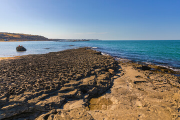 Coast of a wild beach near Baku