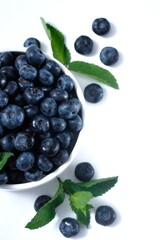 blueberries and mint