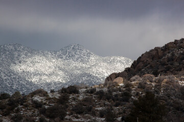 Winter storm in the mountains
