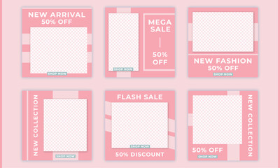 illustrator pink ladies fashion female jewelry facebook instagram social media post template design poster advertising promotion marketing web banner
