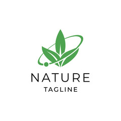 Nature Leaf on Circle Orbit Logo Template
