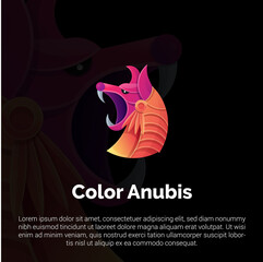 colorful Anubis logo template