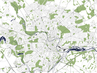 map of the city of Norwich, England, UK
